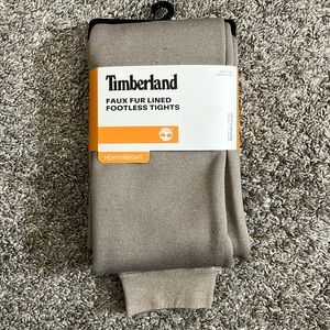 Timberland Faux Fur Lined Footless Tights Sz M/L NWT